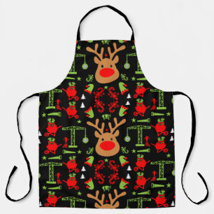 Building Construction Christmas Apron