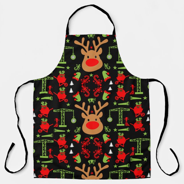 Building Construction Christmas Apron (Front)