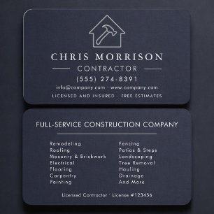 Building Construction Contractor Business Card