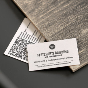 Building Construction Custom Logo QR Code Business Card