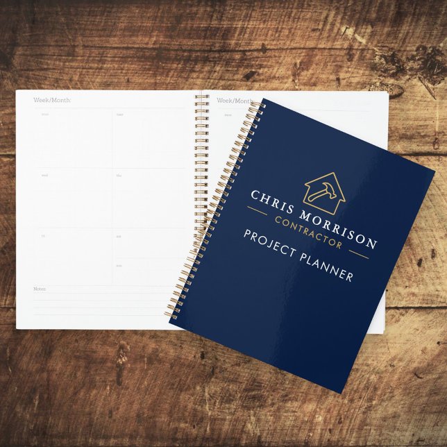 Building Construction Navy Blue Gold Project Planner (Creator Uploaded)