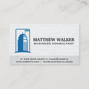 Building Construction Site   Brick Wood Business Card