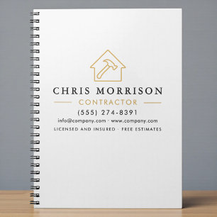 Building Construction White Gold Notebook