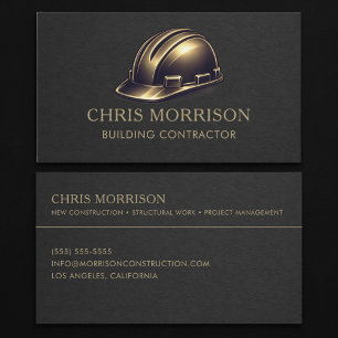 Building Contractor Hard Hat Professional Business Card