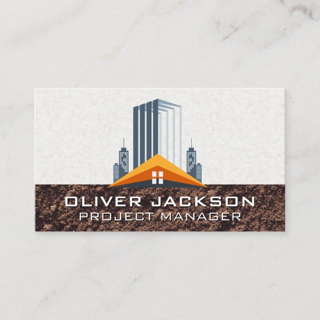 Building Development | Construction Real Estate Business Card (Front)