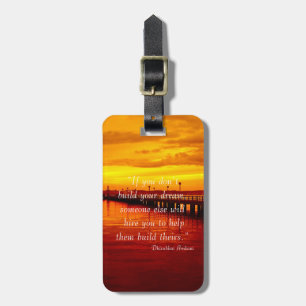 Building dream hope quote sunset background OtterB Luggage Tag