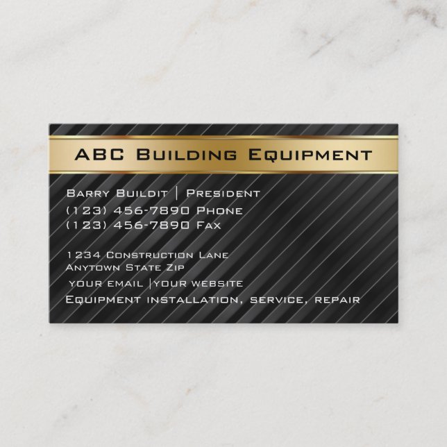 Building Equipment Business Cards (Front)