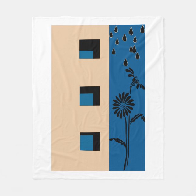Building Flower Fleece Blanket (Front)