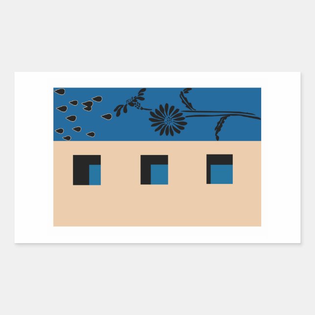 Building Flower Rectangular Sticker (Front)