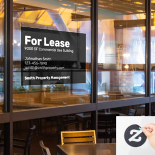 Building For Lease Name Phone Email Business Black Window Cling
