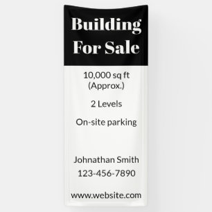 Building For Sale Black White Business Real Estate Banner