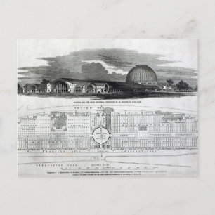 Building for the Great Industrial Exhibition Postcard