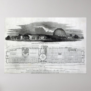 Building for the Great Industrial Exhibition Poster