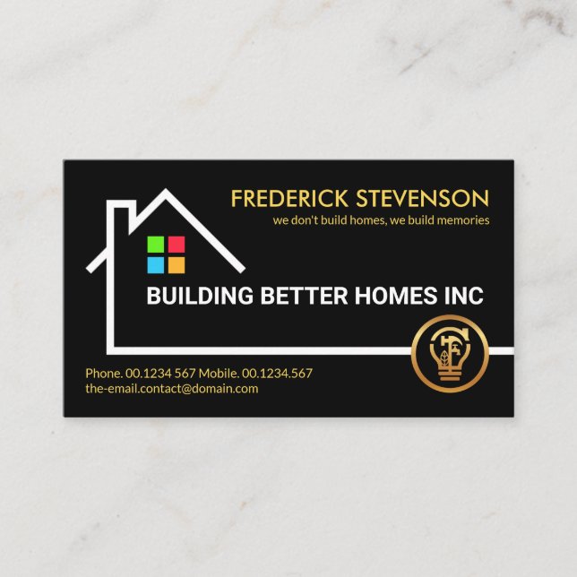 Building Frame Foundation Border Construction Business Card (Front)