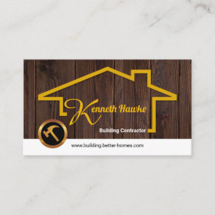 Building Frame Timber Grain Texture Construction Business Card