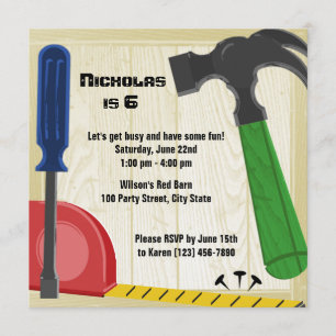 Building Fun Birthday Invitation