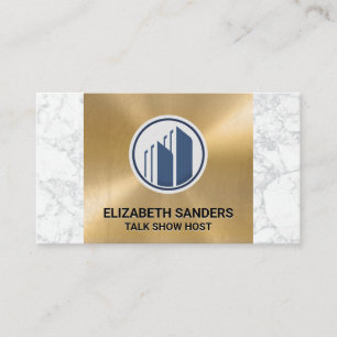 Building Icons   Gold and Marble Business Card