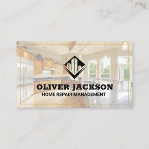 Building Logo   Modern Kitchen Real Estate Business Card