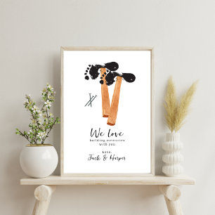 Building Memories with Dad Footprint Hammer Poster