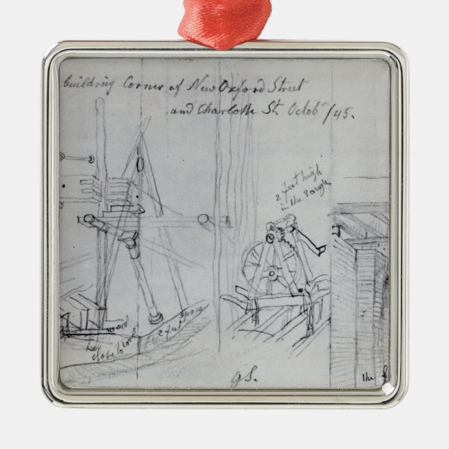 Building new houses metal tree decoration (Front)