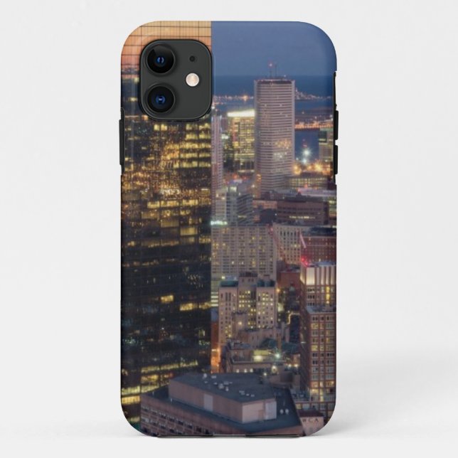 Building of Boston with light trails on road Case-Mate iPhone Case (Back)