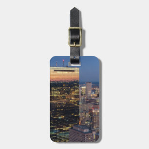 Building of Boston with light trails on road Luggage Tag