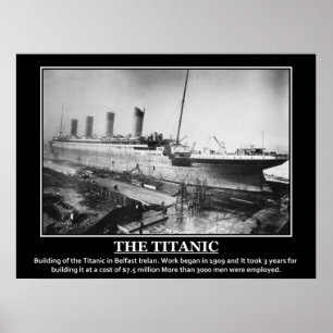 Building of Titanic 1909 Vintage Image Poster
