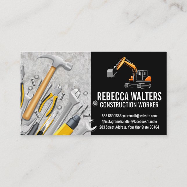 Building | Repair Tools | Construction Machine Appointment Card (Front)