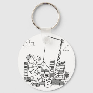 Building Site Overhead Crane Operator Key Ring