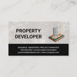 Building Sky Scraper   Construction Developer Business Card