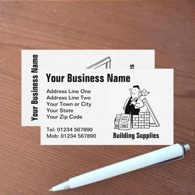 Building Supplies Cartoon Business Card (Creator Uploaded)