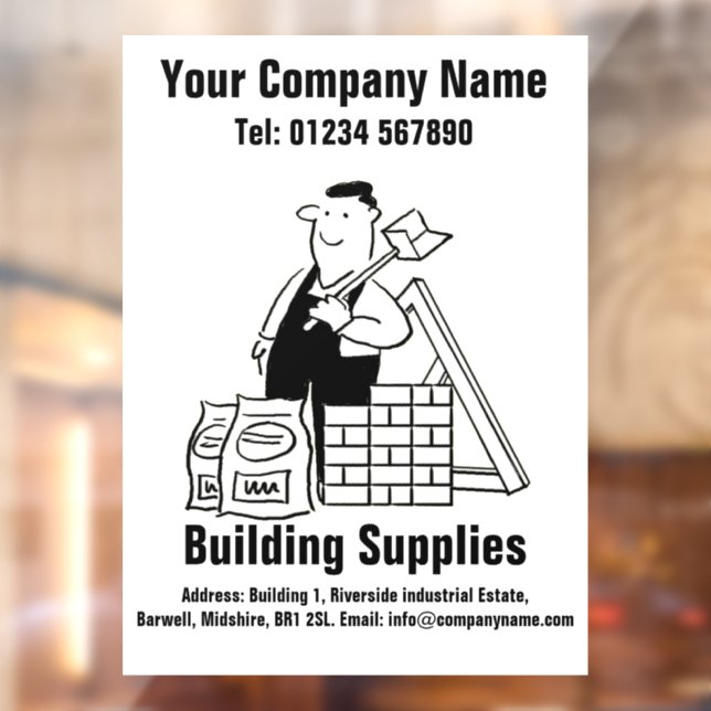 Building Supplies or Building Services Window Cling (Sheet 2)