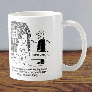 Building Surveyor looks at Mr Pig's house Coffee Mug