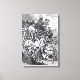 Building the Log-Cabin Canvas Print