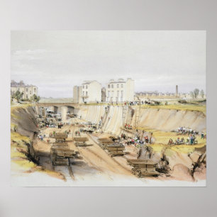 Building the Retaining Wall near Park Street, Camd Poster