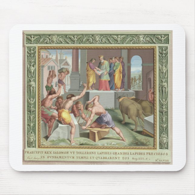Building The Temple of Solomon, illustration from Mouse Mat (Front)