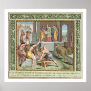 Building The Temple of Solomon, illustration from Poster