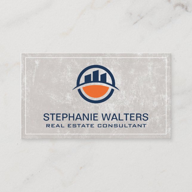 Building Town Logo Business Card (Front)