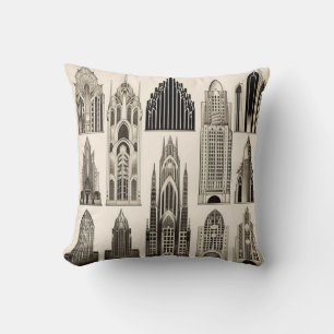 Buildings 2 - Art Deco Pattern Blend Throw Pillow