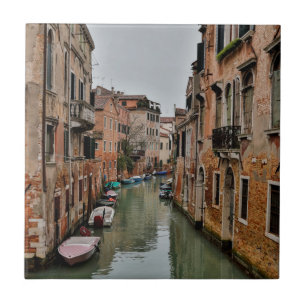 Buildings along canals of Venice Tile