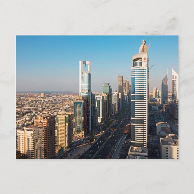 Buildings Along Sheikh Zayed Road, Dubai Postcard (Front)
