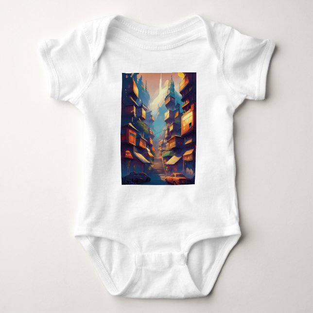 Buildings Baby Bodysuit (Front)