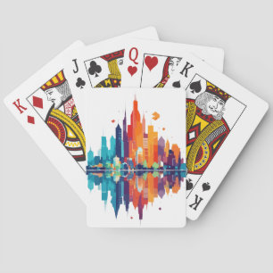 Buildings Cityscape Modern Skyscrapers City Life Playing Cards