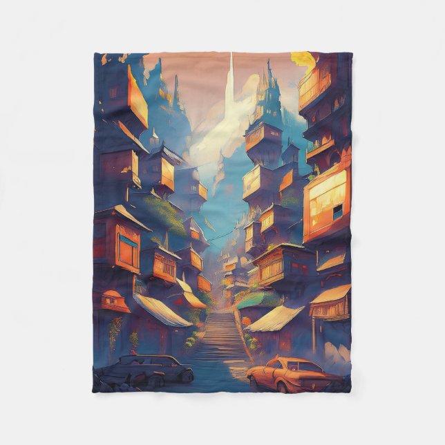 Buildings Fleece Blanket (Front)