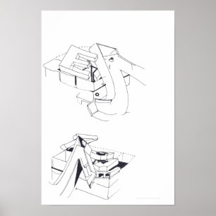 Building's Games E truncated Letter Drawing 10 P Poster