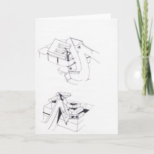 Building's Games E truncated Letter Drawing 10Card Note Card