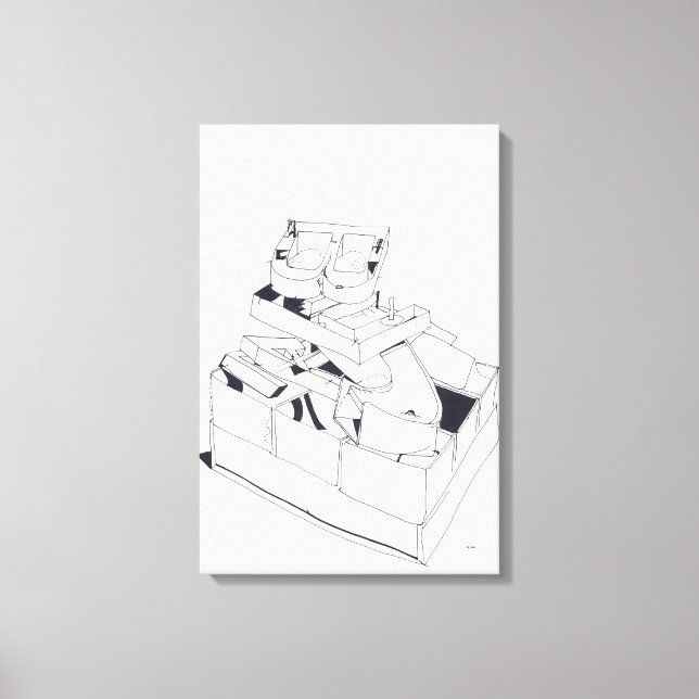 Building's Games Stacking Letters Drawing 17 C Canvas Print (Front)