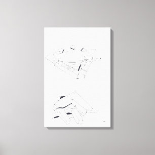 Building's Games VF Monogram Cube Drawing12 Canvas