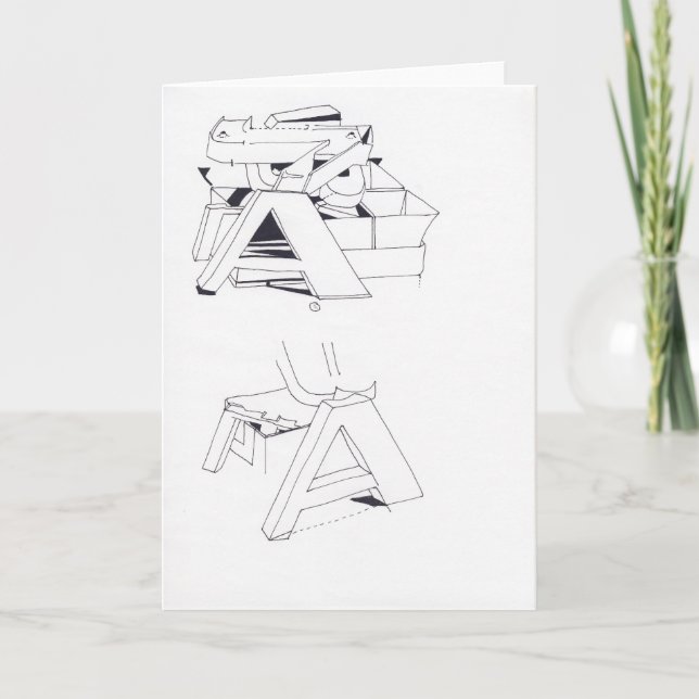 Building's Games with A A Monogram Drawing 11 Card (Front)