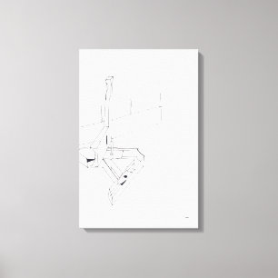 Building's Games with A Monogram Drawing 14 Canvas Print
